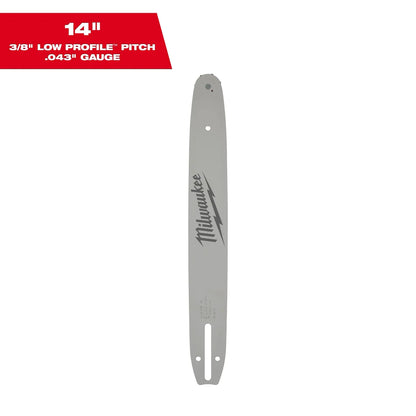 Milwaukee 14" 3/8" LOW PROFILE Pitch, .043" Gauge Guide Bar 49-16-2756 | Steel