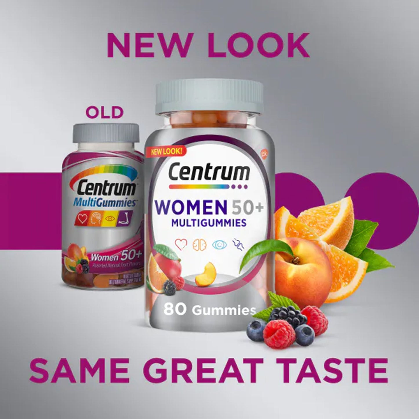 Centrum Adults 50+ MultiGummies, Assorted Natural Fruit Flavors