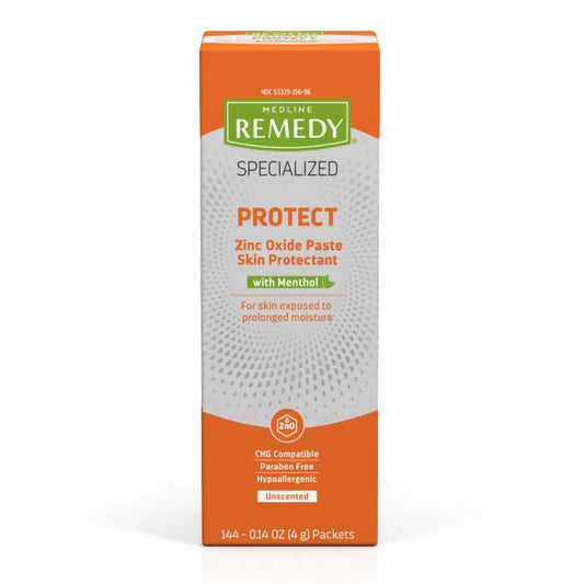 Medline Remedy Specialized Protect Skin Protectant Individual Packet Unscented Paste CHG Compatible