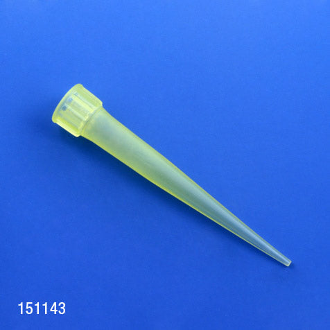 200 µL Pipette Tips, Eppendorf-Style, Yellow — Bulk Bag, 1000/Bag | Globe Scientific
