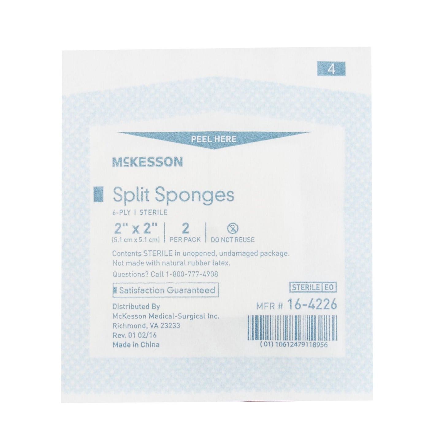 McKesson IV/Drain Split Dressing, Six Ply