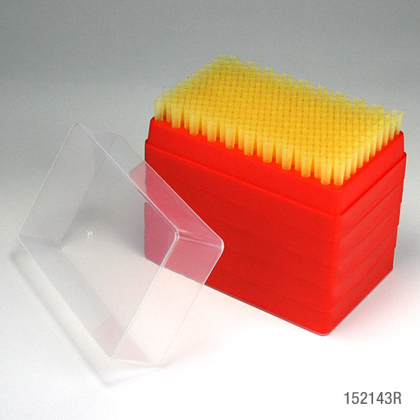 200 µL Universal Pipette Tips, Yellow — Bulk Bag & Racked, 1000/Pack | Globe Scientific