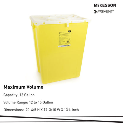 McKesson Prevent® Chemotherapy Sharps Container, 12 Gal.