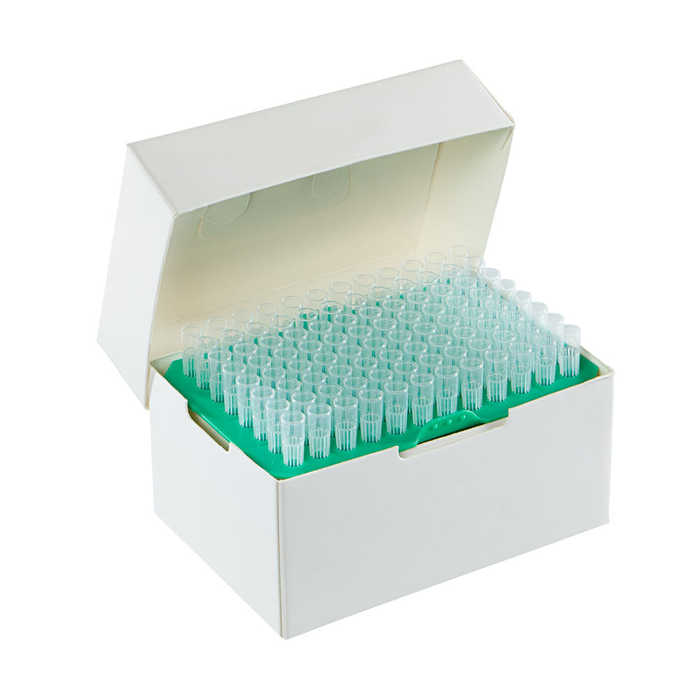 200 µL PosiStop Pipette Tips, Graduated — Bulk, Racked, GreenRack & Refill, Sterile or Non-Sterile, 1000/Bag & 960/Box | Globe Scientific