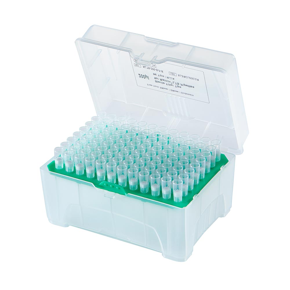 200 µL Filter Pipette Tips, Graduated PosiStop Barrier — Bulk, Racked & Sterile, 1000/Pack | Globe Scientific