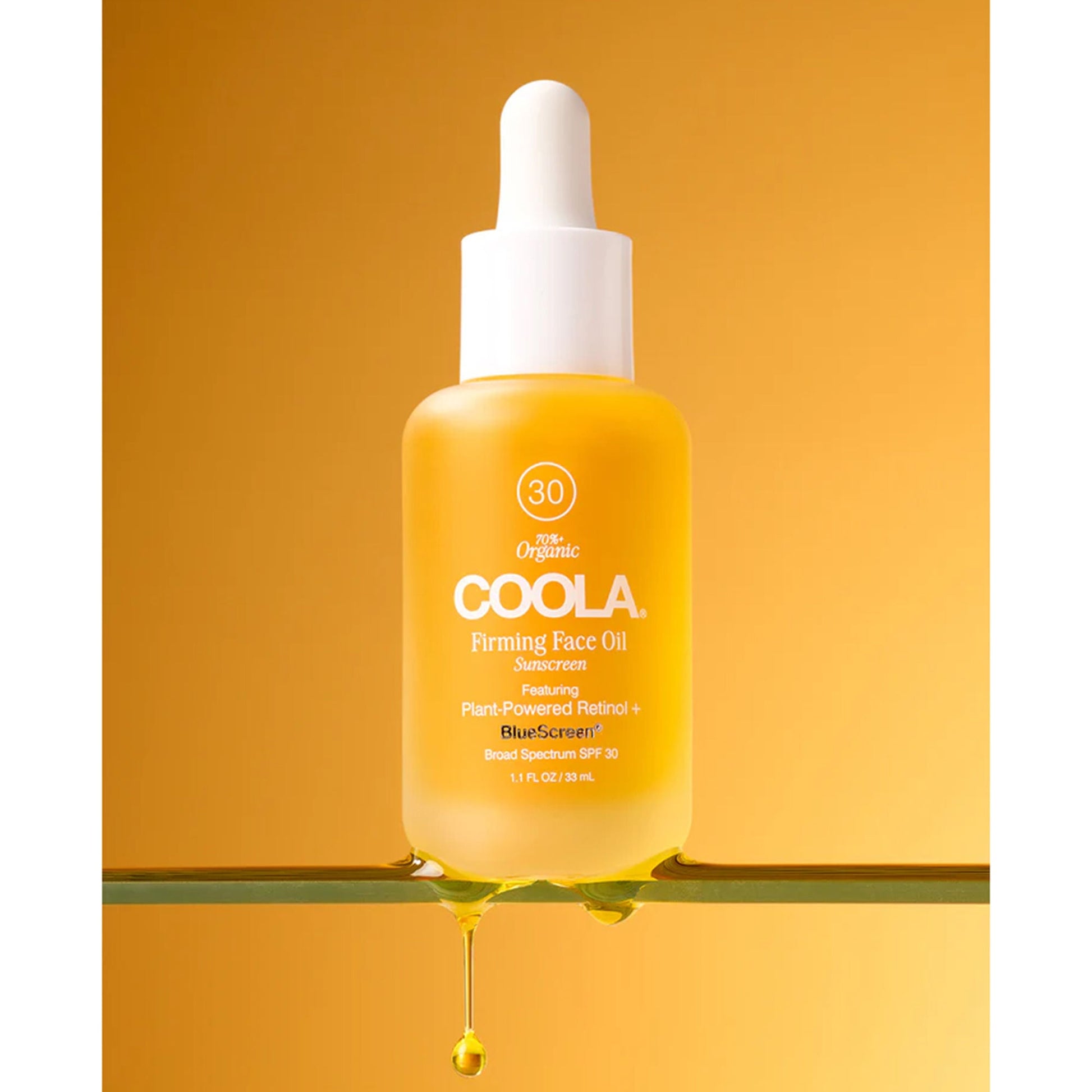 COOLA Firming Face Oil Facial Moisturizer with Sunscreen Bottle Scented Oil