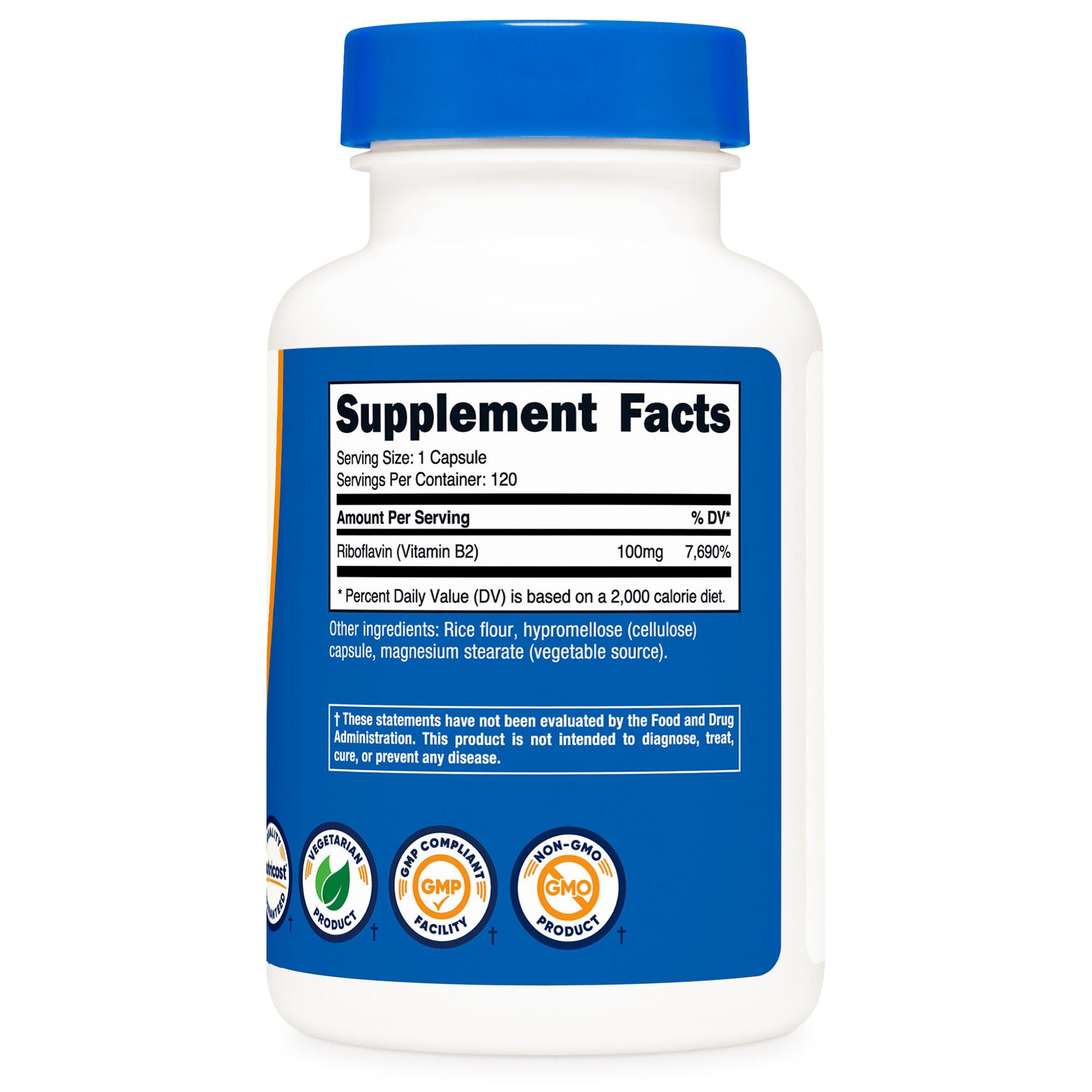 nutricost Vitamin B2 Riboflavin Dietary Supplement Vitamin B2 100 mg Strength Capsule