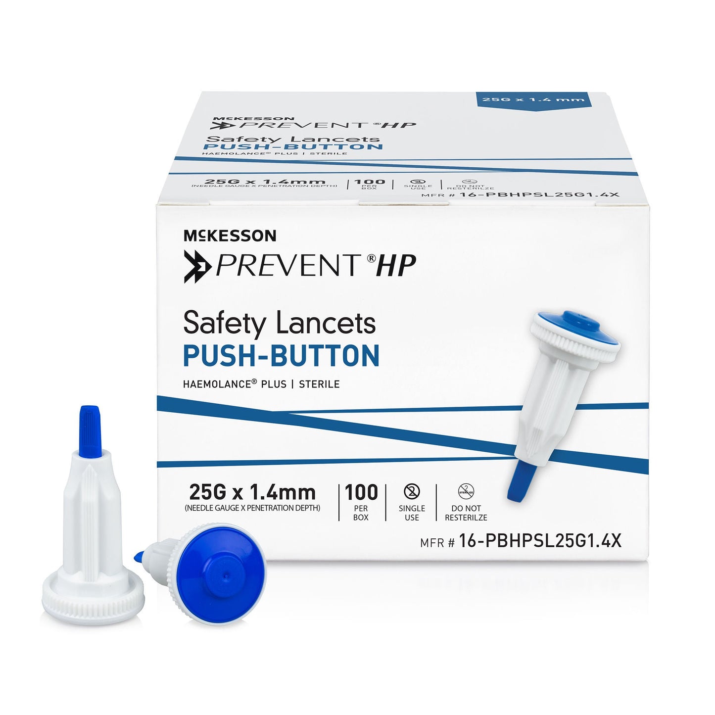 McKesson Prevent® HP Push Button Safety Lancet, 1.4 mm