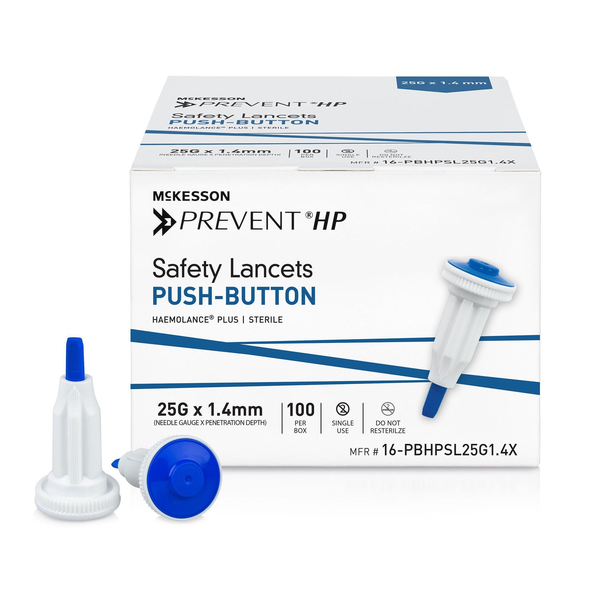 McKesson Prevent® HP Push Button Safety Lancet, 1.4 mm