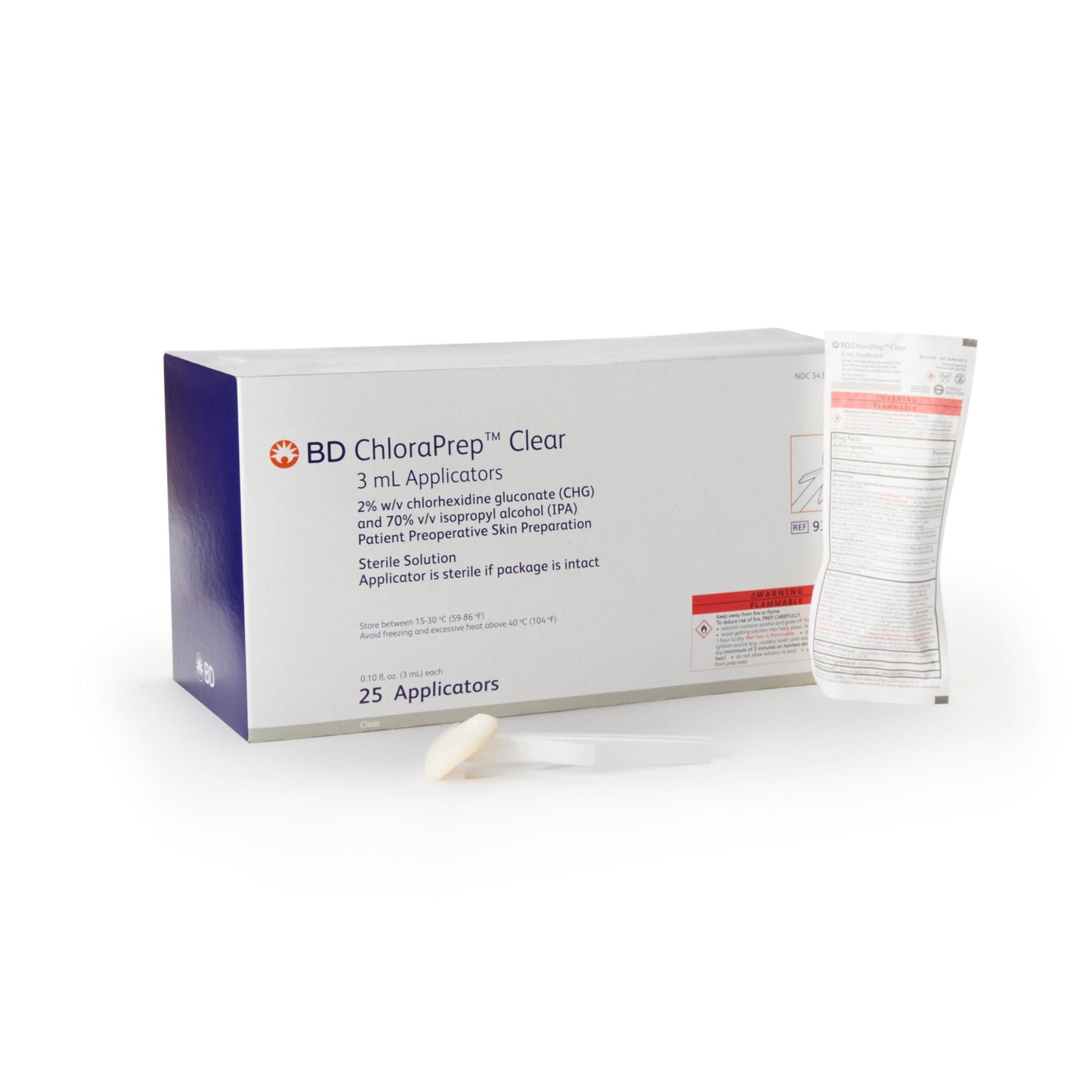 ChloraPrep Clear Skin Prep Solution Foam Applicator 2% / 70% Strength CHG (Chlorhexidine Gluconate) / Isopropyl Alcohol