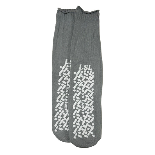 Slipper Socks Unisex Adult 2X-Large Single Tread Single Patient Use Gray