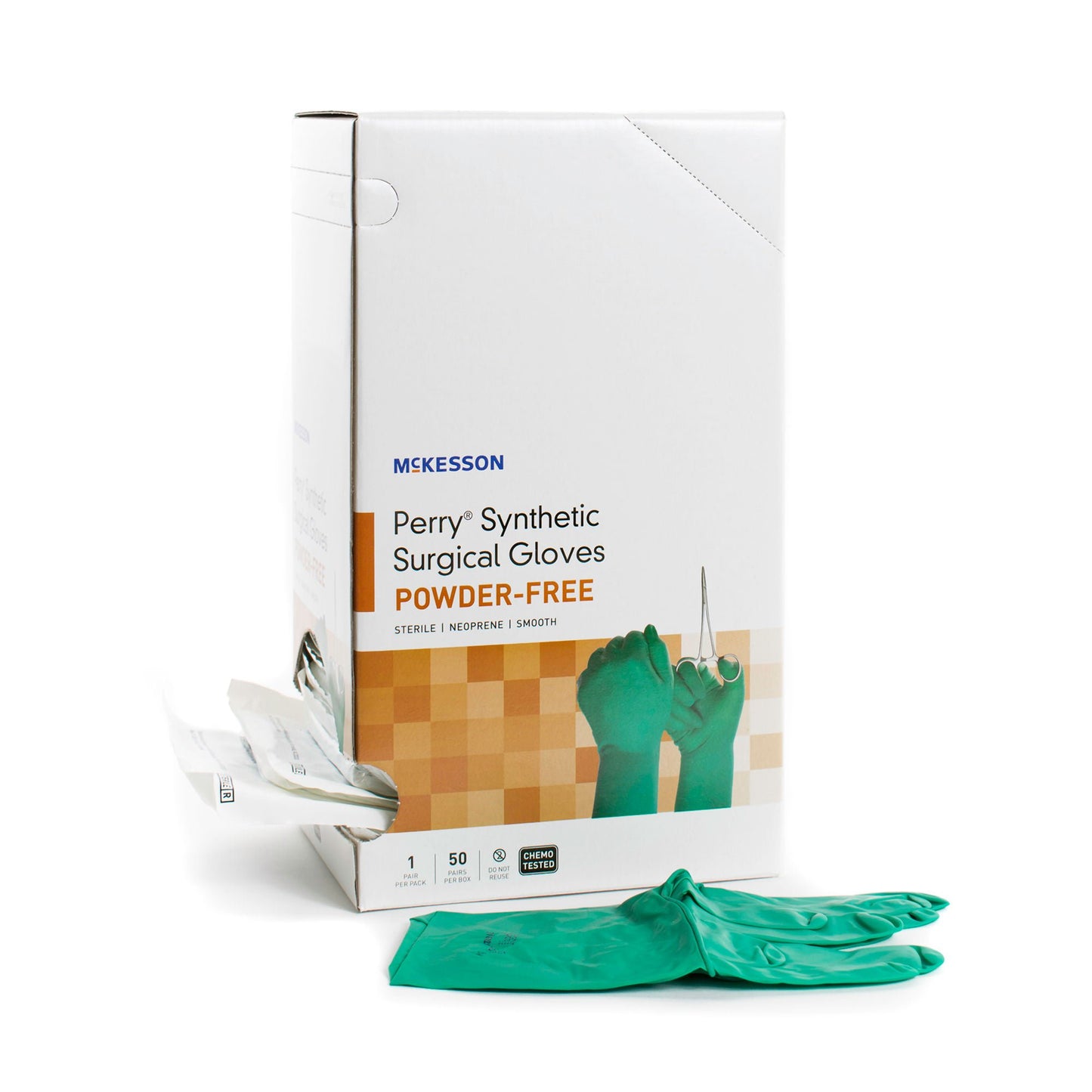 Sterile McKesson Perry® Performance Plus Polychloroprene Surgical Gloves, Dark Green