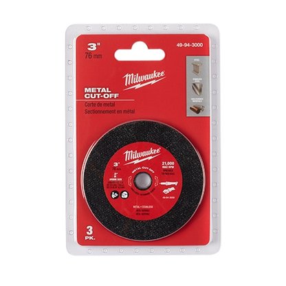 Milwaukee 3" Metal Cut Off Wheel 3PK 49-94-3000 | 3-Piece