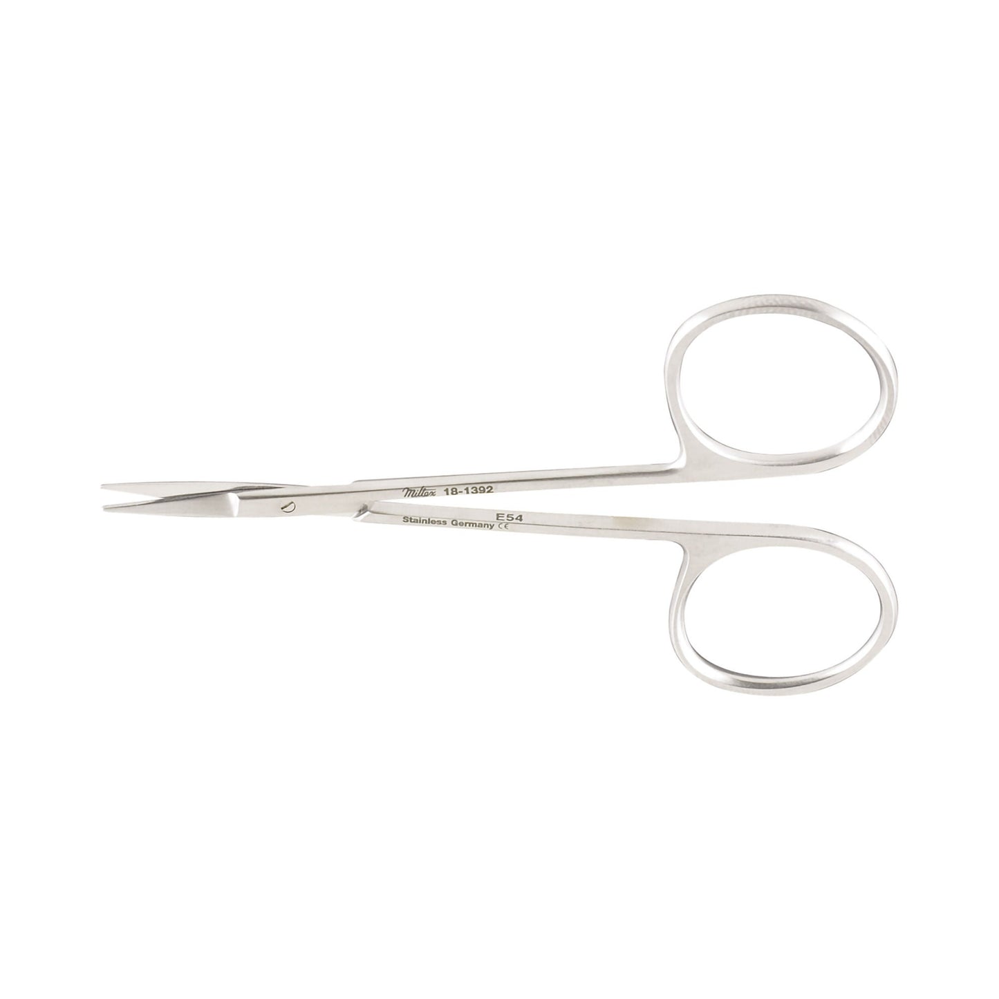 Miltex Iris Scissors 4 Inch Length OR / Surgical Grade German Stainless Steel NonSterile Finger Ring Handle Curved Sharp Tip / Sharp Tip