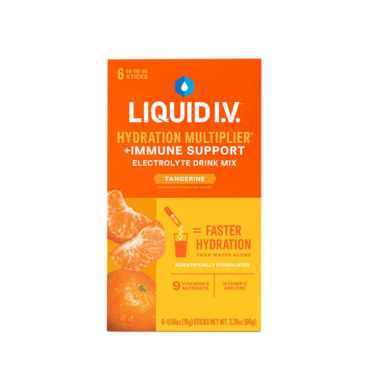 Liquid I.V. Hydration Multiplier + Immune Support Tangerine electrolyte drink mix stick pack, 0.56 oz