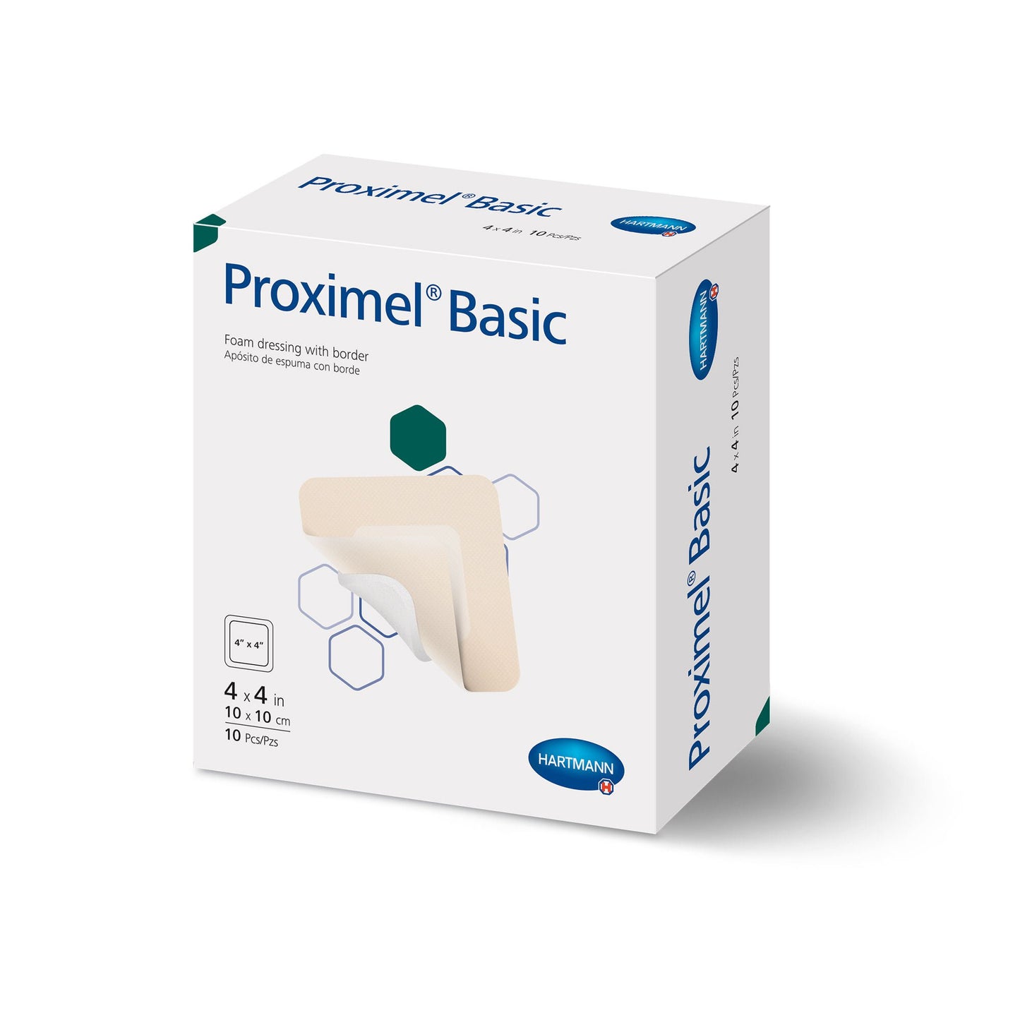 Proximel Basic Foam Dressing With Border Waterproof Film Backing Acrylic Adhesive Square