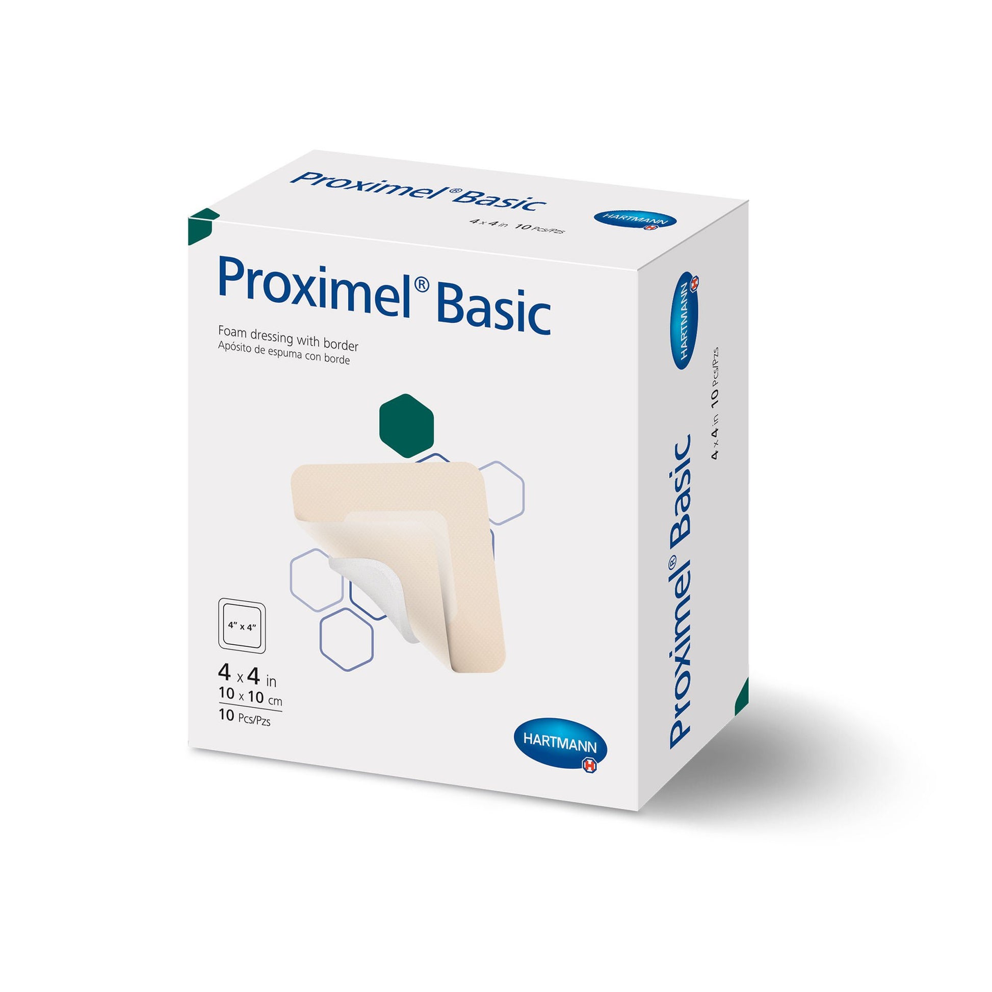 Proximel Basic Foam Dressing With Border Waterproof Film Backing Acrylic Adhesive Square