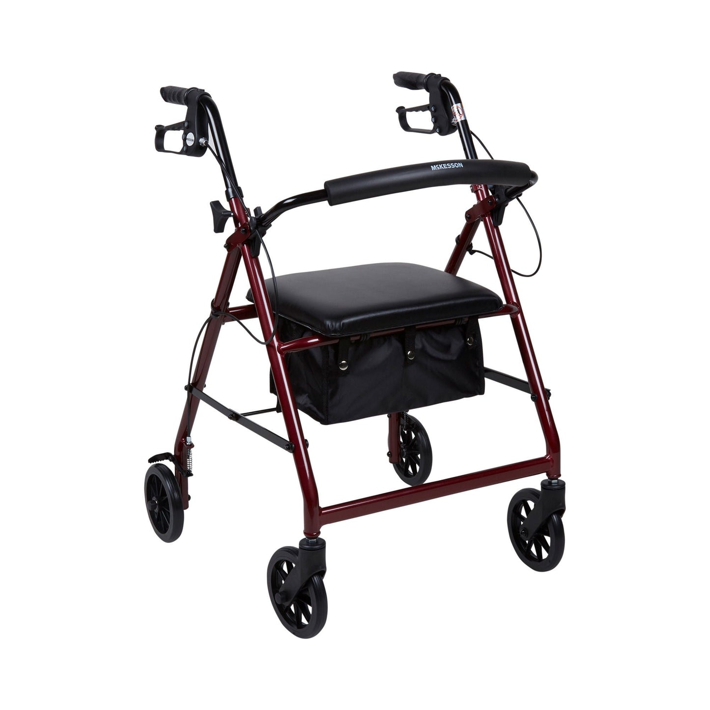 McKesson Folding Aluminum Four-Wheel Rollator, Red