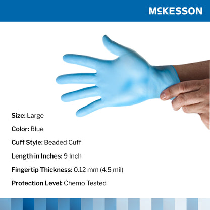 McKesson Confiderm® 4.5C Nitrile Exam Gloves, Blue - view 2