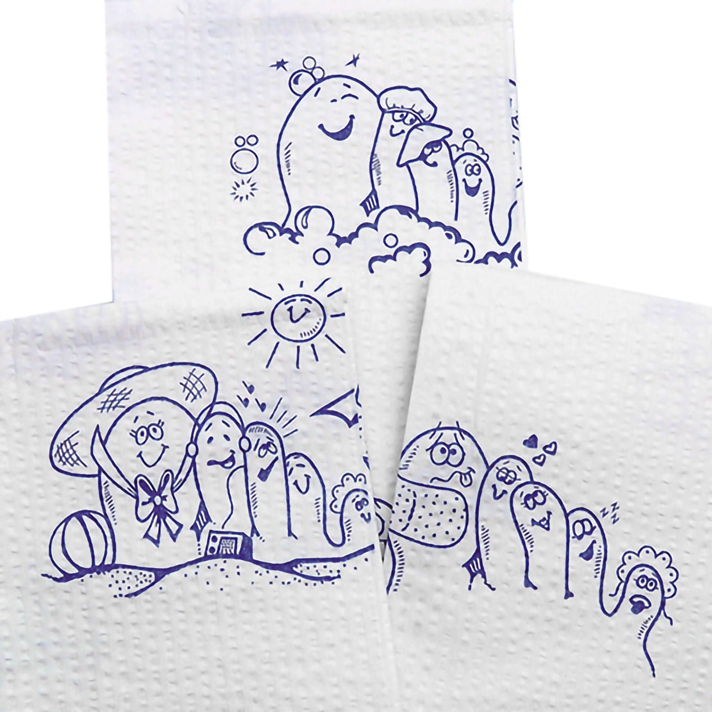 McKesson Nonsterile White / Blue Cartoon Toes Procedure Towel