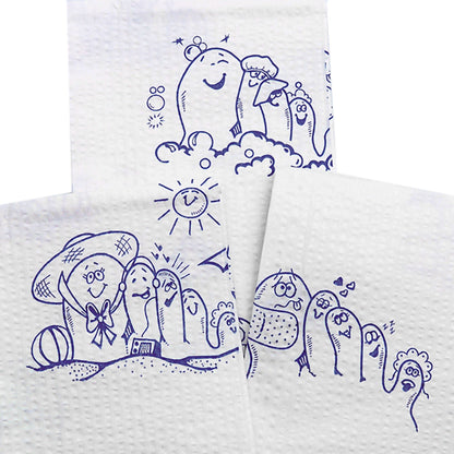 McKesson Nonsterile White / Blue Cartoon Toes Procedure Towel