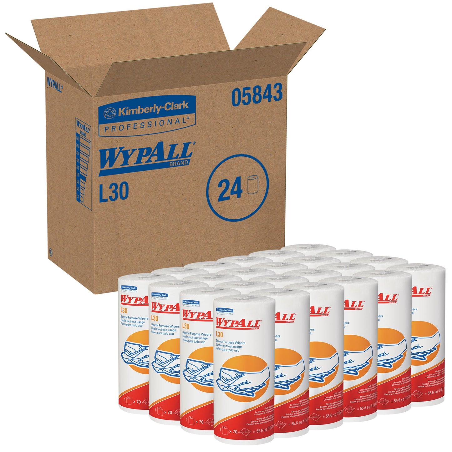 WypAll GeneralClean L30 Multipurpose Task Wipe Heavy Duty 70 Count Roll 10-2/ NonSterile Disposable