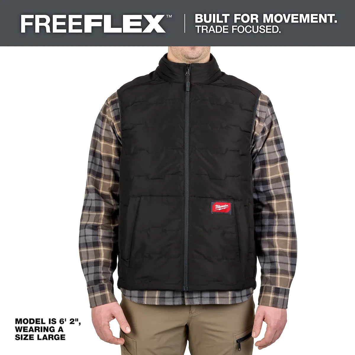 Milwaukee FREEFLEX Lightweight Insulated Vest Black 2X M350B-2X | Polyester