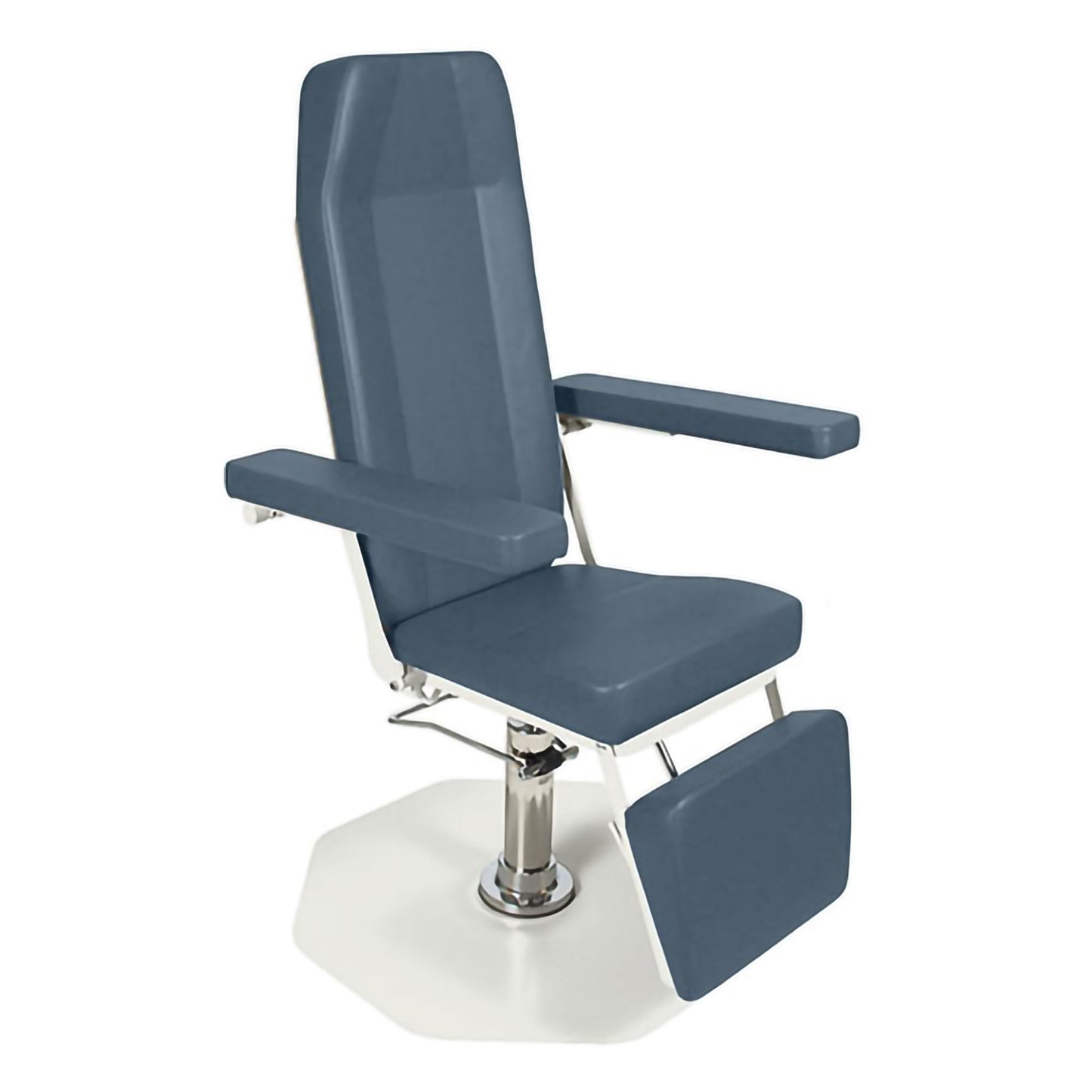 Model 8675 Blood Drawing Chair Hinged Armrests Steel Blue 250 lbs. Weight Capacity