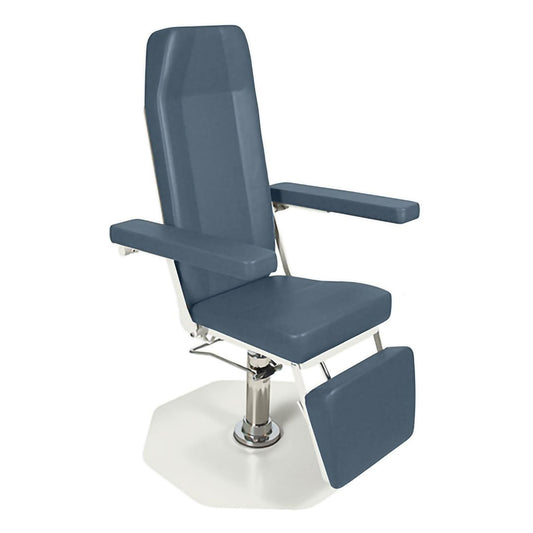 Model 8675 Blood Drawing Chair Hinged Armrests Steel Blue 250 lbs. Weight Capacity