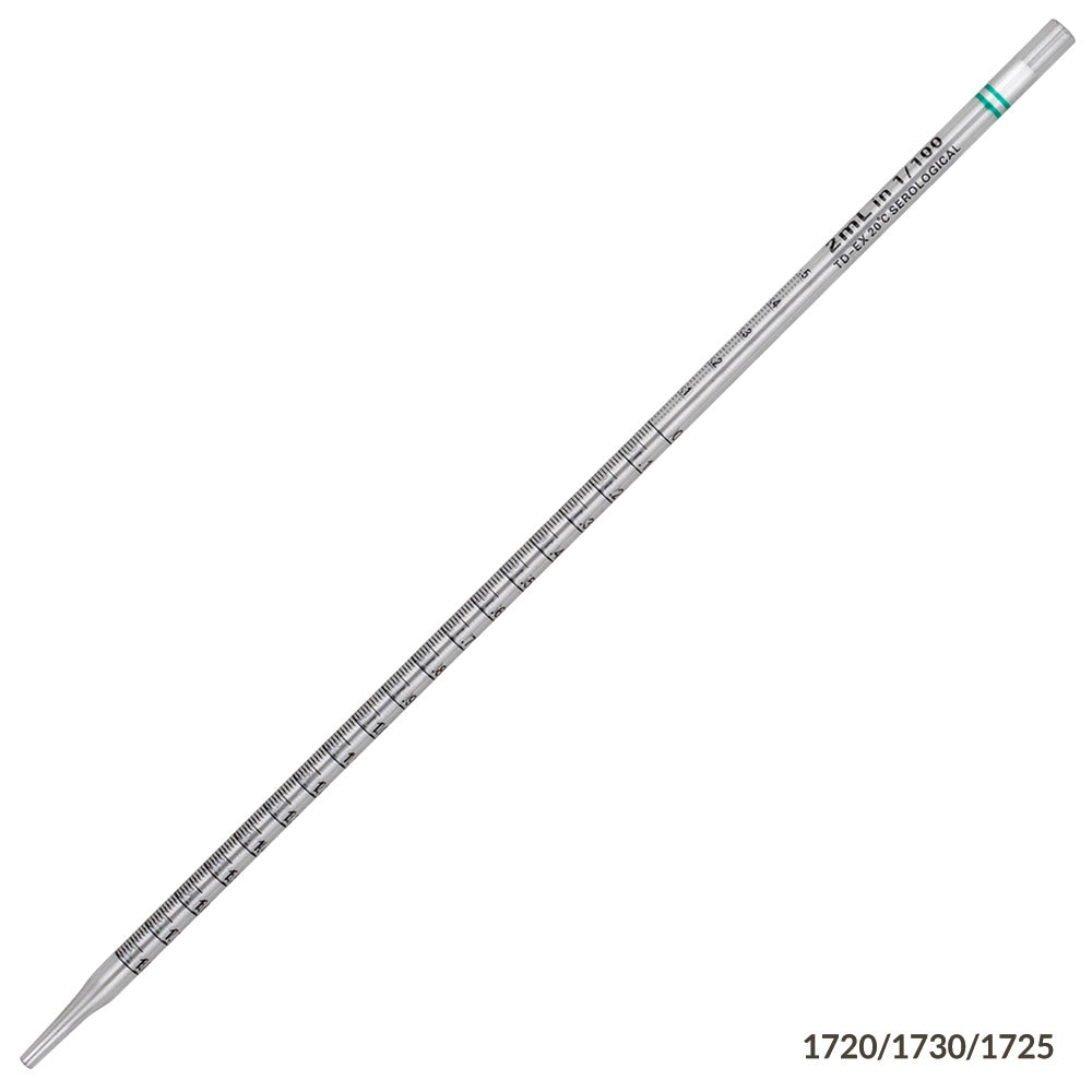 Serological Pipettes, Polystyrene, Standard Tip — 1–10 mL Non-Sterile, Color-Banded, 25/Pack | Globe Scientific