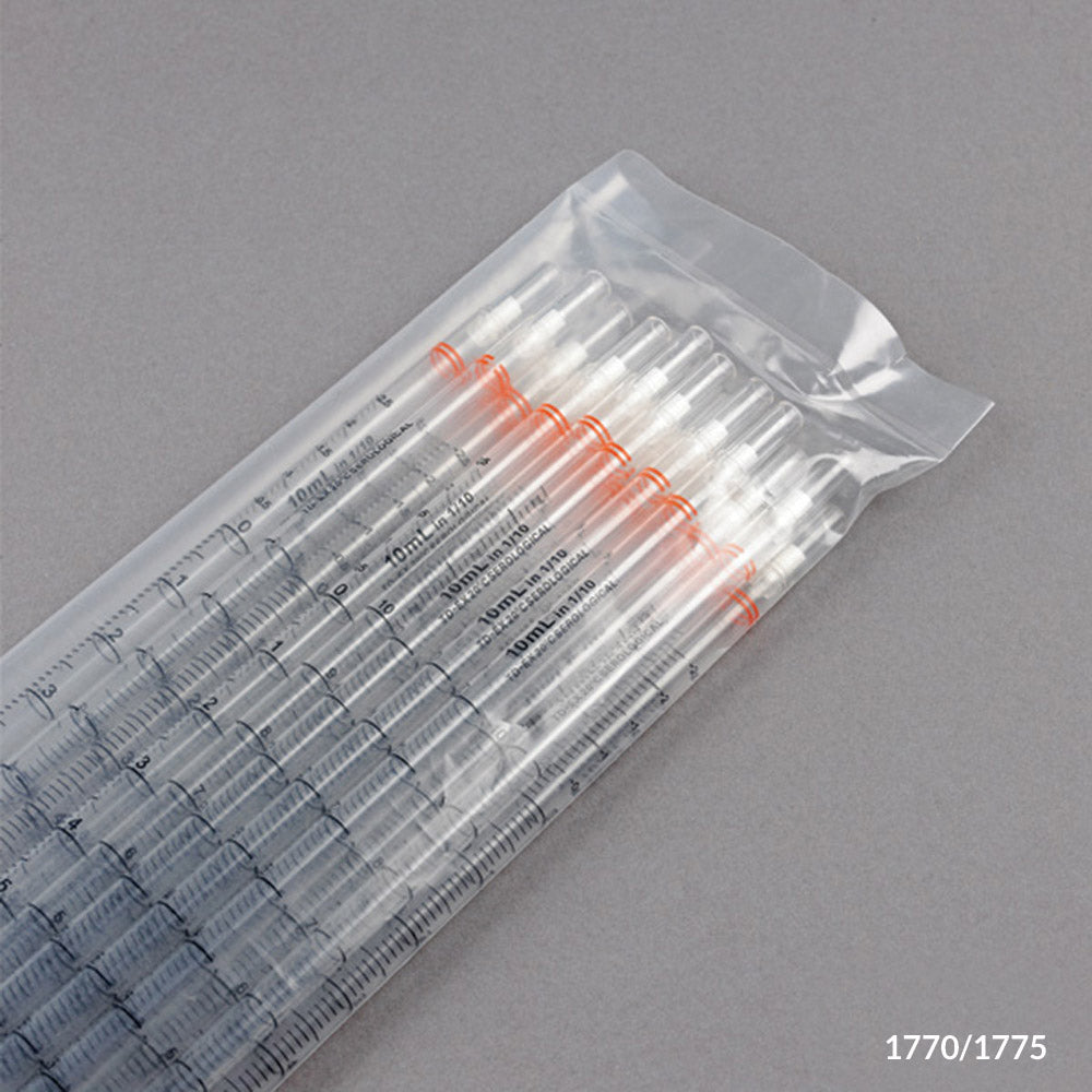 Serological Pipettes, Sterile Polystyrene, Standard Tip — 1–10 mL, 25/Pack | Globe Scientific