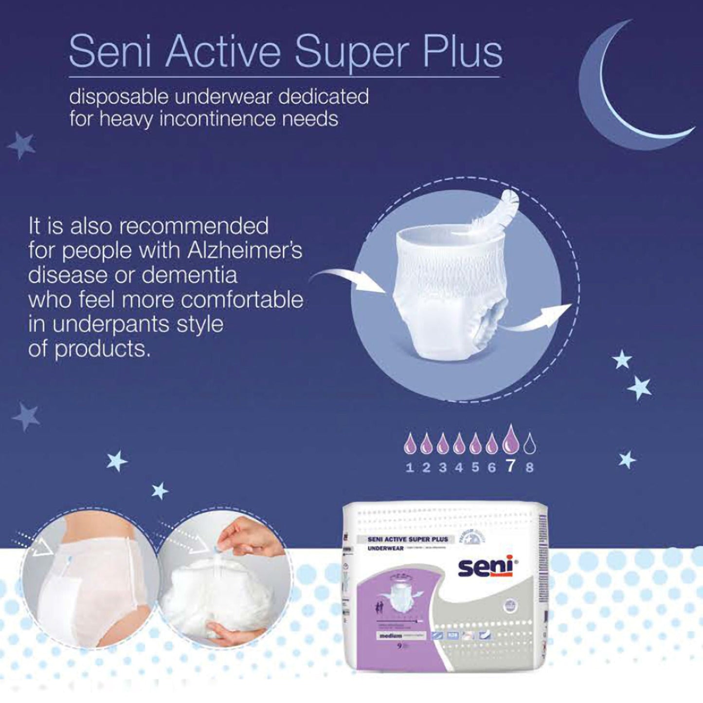 Seni® Active Super Plus Overnight Heavy Absorbent Underwear, Extra Large