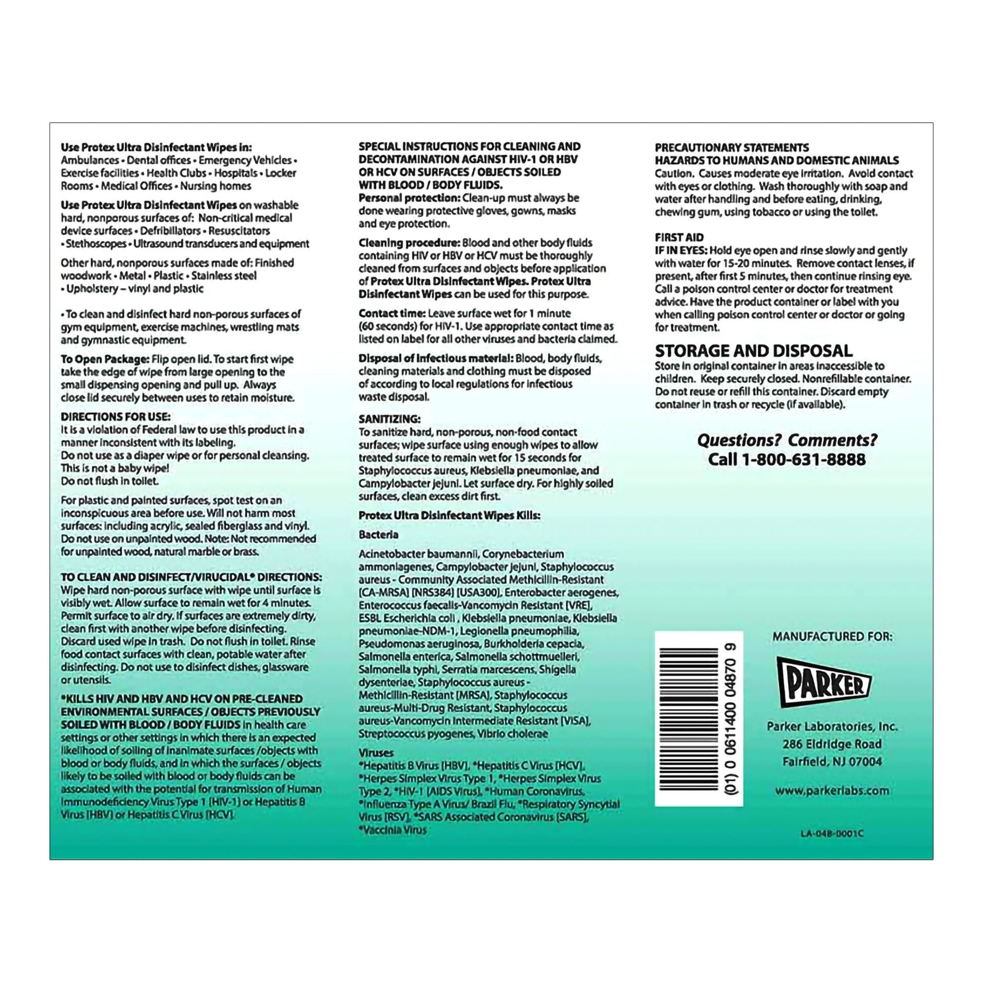 Protex® Ultra Disinfectant Wipes, Premoistened Broad Spectrum