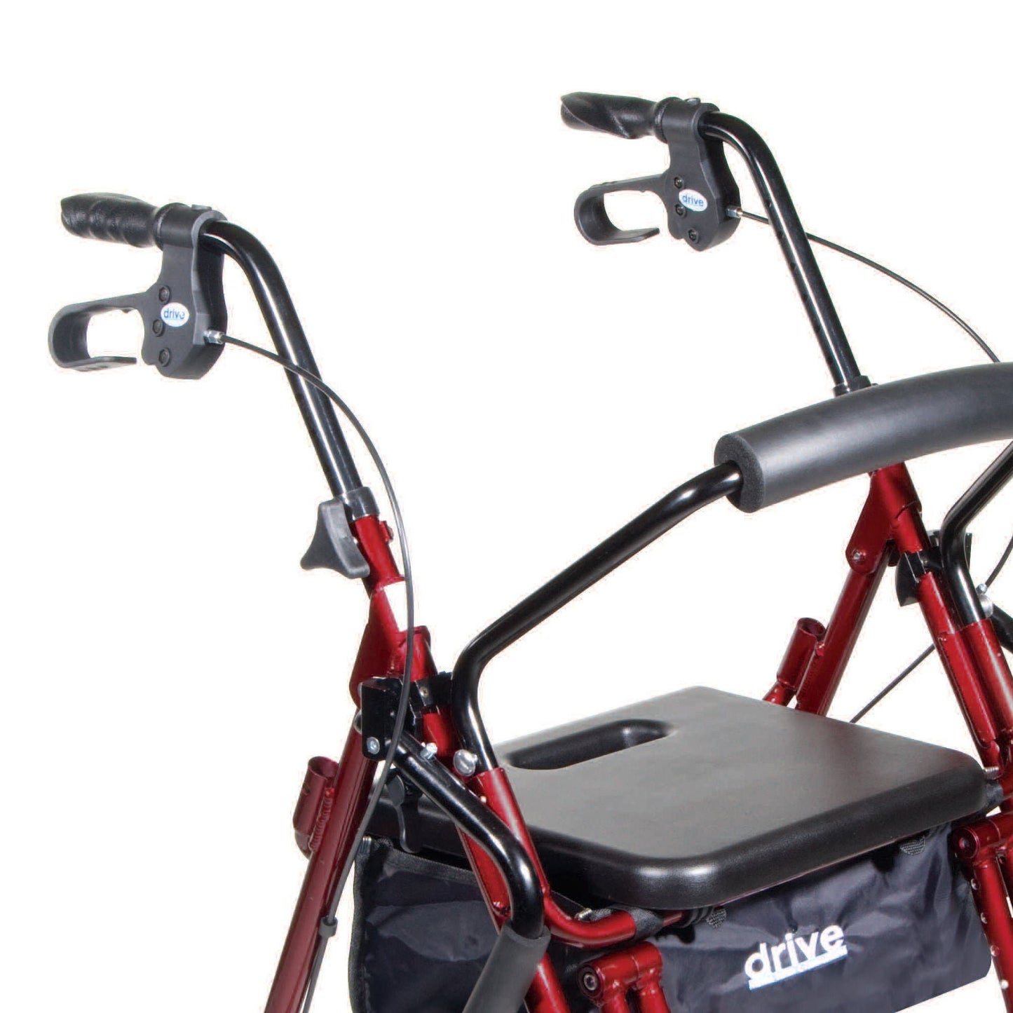 drive™ Duet Four-Wheel Rollator, Burgundy