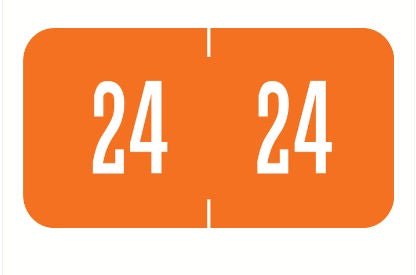 Tabbies Pre-Printed Label Chart Tab Orange 24 24 White Date