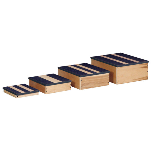 Step Stool Nesting 4 Steps Wood Frame 2 / 4 / 6 / 8 Inch Step Height