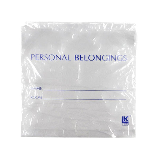 LK Patient Belongings Bag LDPE Drawstring Closure Clear