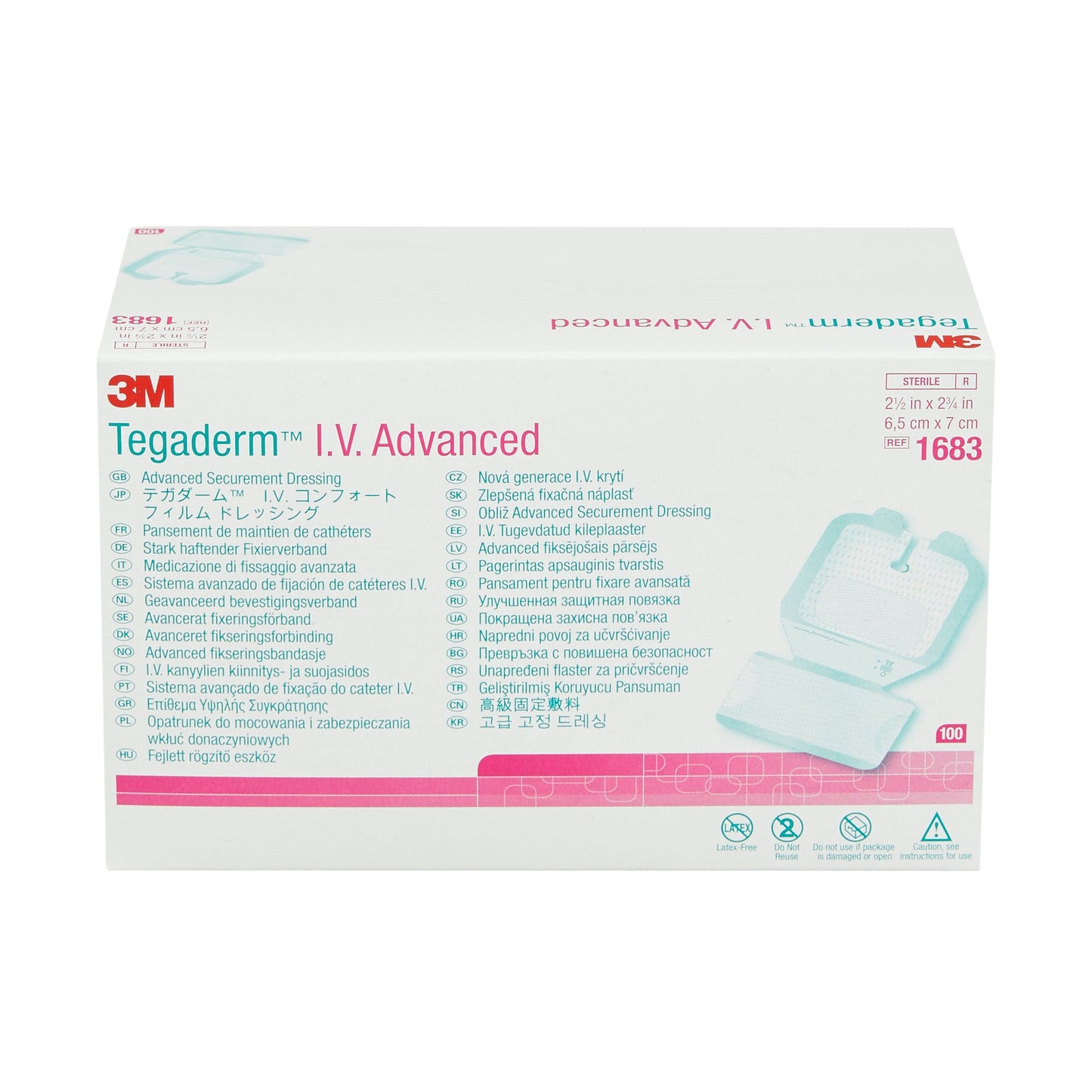 3M™ Tegaderm™ IV Advanced Securement Dressing, 2¾ x 2½ Inch