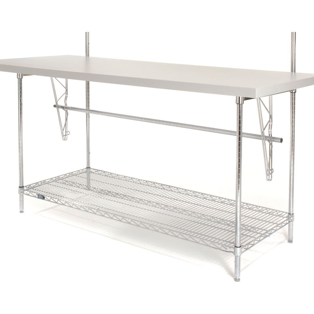 Global Industrial Packing Workbench W/Riser & 3 Shelves, Laminate Square Edge, 72"W x 30"D