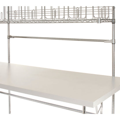 Global Industrial Packing Workbench W/Riser & 3 Shelves, Laminate Square Edge, 72"W x 30"D