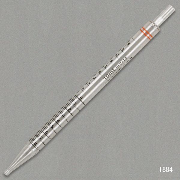 Serological Pipettes, Short Style 230 mm, PS, Sterile — 5/10/25 mL, Individually Wrapped, 500/Case | Globe Scientific