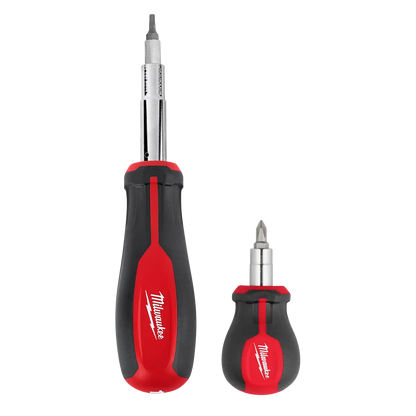 Milwaukee 2pc 11-in-1 Multi-Bit Screwdriver and 6-IN-1 Stubby Multi-Bit Screwdriver Set 48-22-2763