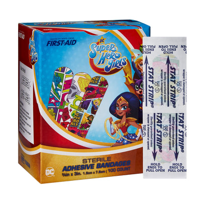 American® White Cross First Aid DC Super Hero Girls Kid Design Adhesive Strips