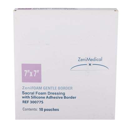 Zenifoam Gentle Border Foam Dressing With Border Waterproof Backing Silicone Face and Border Sacral