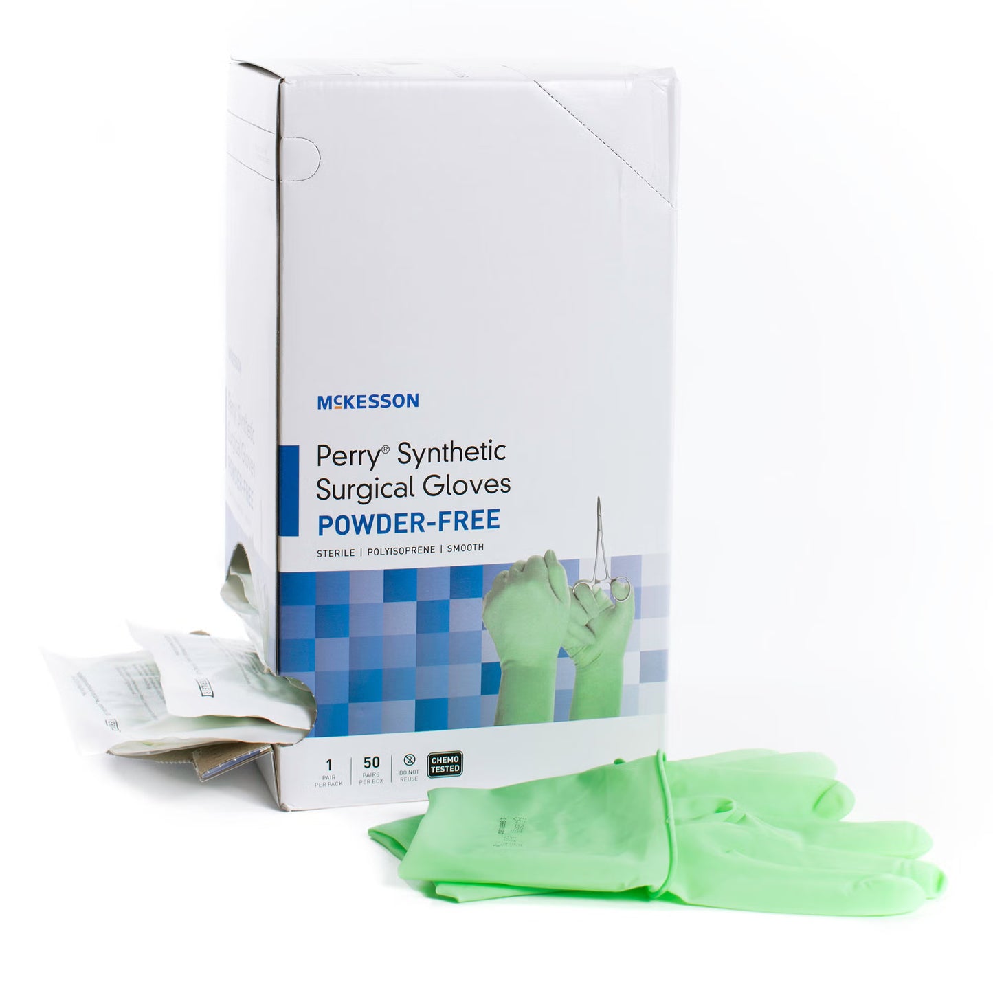 Sterile McKesson Perry® Performance Plus Polyisoprene Surgical Gloves, Green