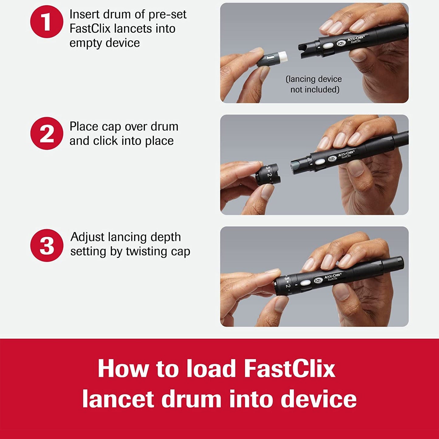 Accu-Chek FastClix Lancet, Preloaded Safety Drum, Track System