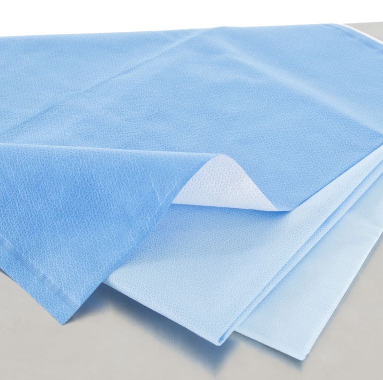 QUICK CHECK* H400 Sterilization Wrap White / Blue Dual Layer SMS Polypropylene Steam / EO Gas / Hydrogen Peroxide