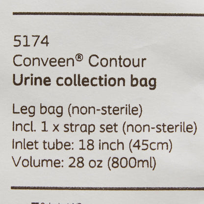 Conveen® Contour Urinary Leg Bag, Anti-Reflux Valve, Polyethylene/Flocked