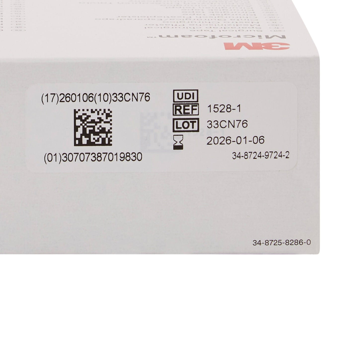 3M™ Microfoam™ Foam / Acrylic Adhesive Medical Tape, White