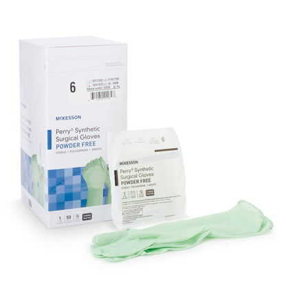 Sterile McKesson Perry® Performance Plus Polyisoprene Surgical Gloves, Green